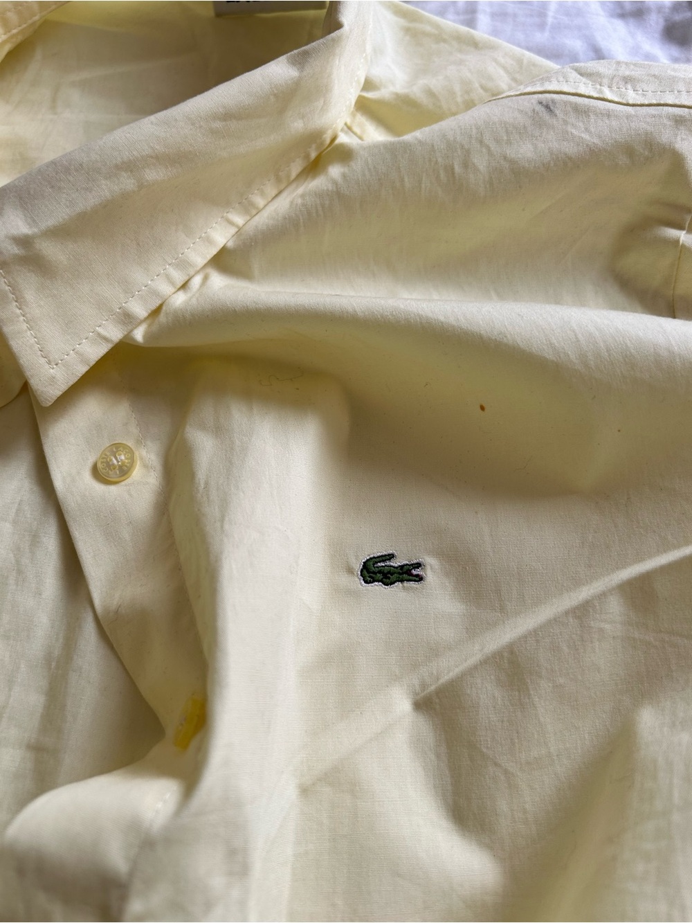 Lacoste Women’s Pale Yellow Button-Down Shirt